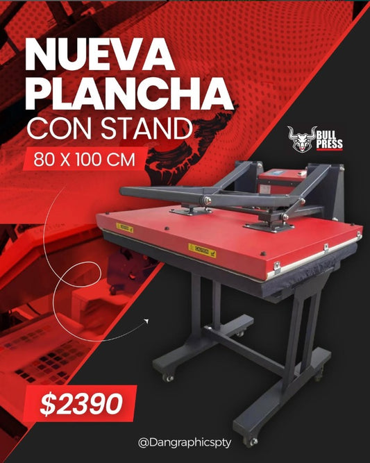 PLANCHA 80*100 cm ''BULL PRESS'' CON STAND