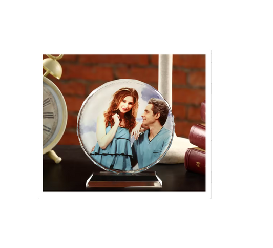 PORTARETRATO/TROFEO ''CIRCULAR'' CRISTAL (14.5x14.5x1.5cm) SUBLIMABLE