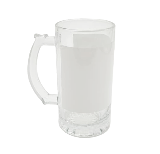 JARRO TRANSPARENTE ''VENTANA''CERVECERO DE 16 OZ DE SUBLIMACION