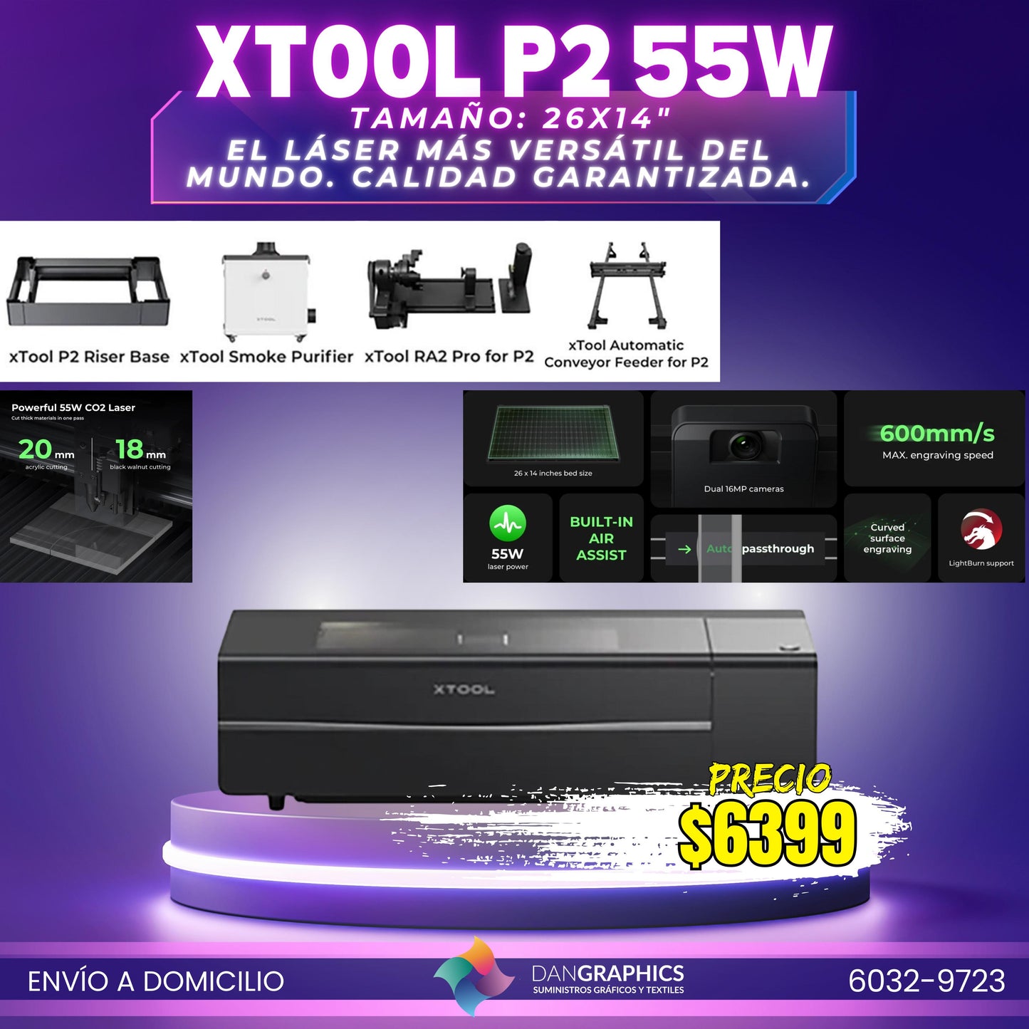 MÁQUINA LÁSER X TOOL P2 DE 55W