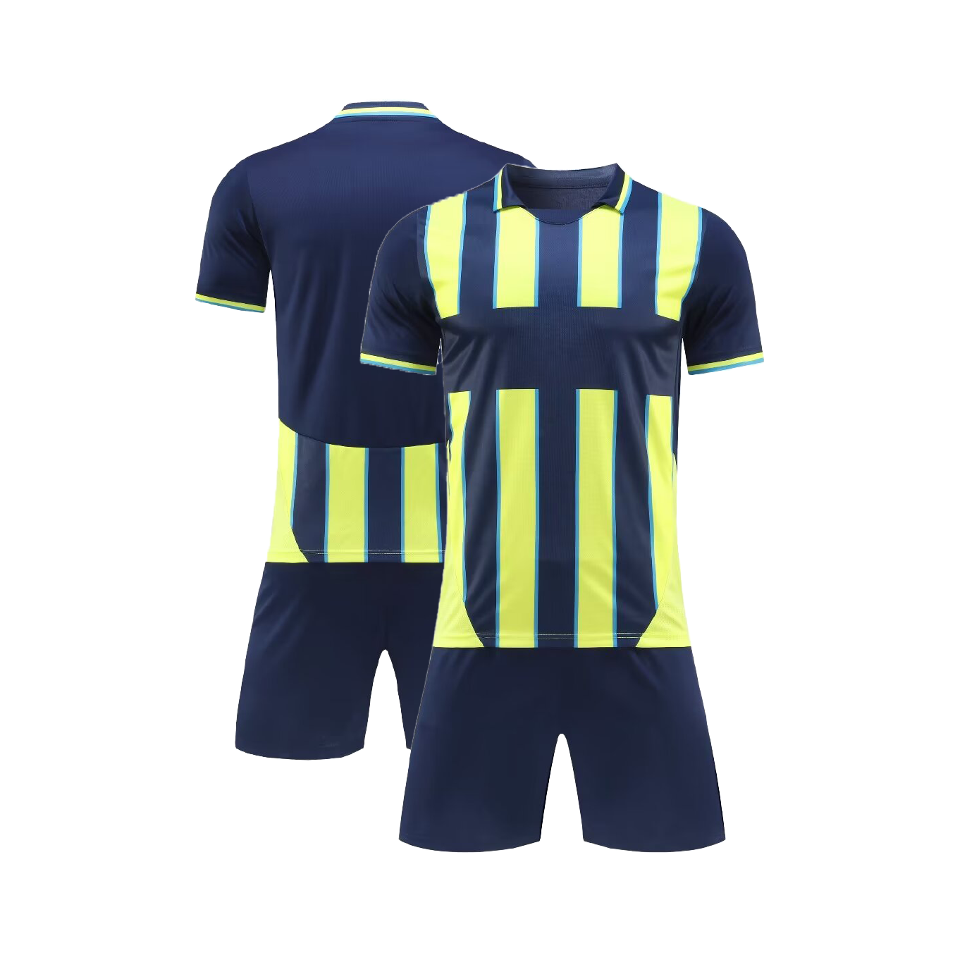 UNIFORME DEPORTIVO AZUL LINEAS AMARILLAS SUBLIMABLE UA046