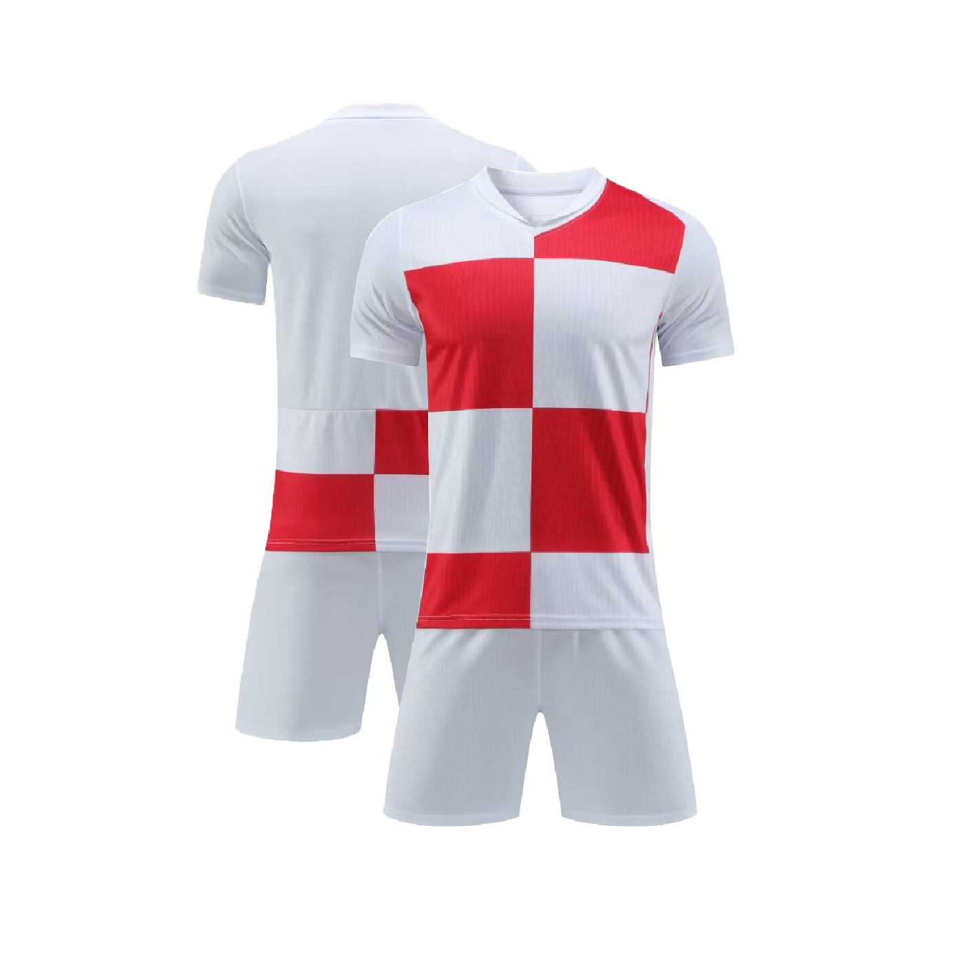 UNIFORME DEPORTIVO BLANCO CUADROS ROJOS SUBLIMABLE UA041