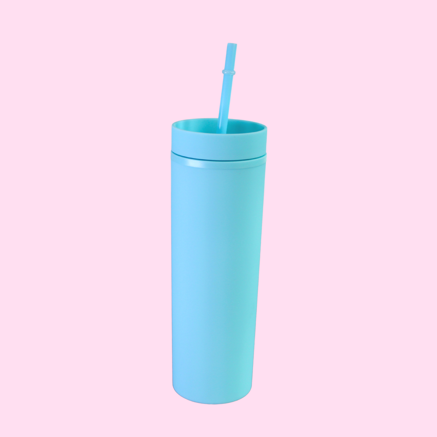 SKINNY TUMBLER MATTE DE PLÁSTICO CON POPOTE 16oz