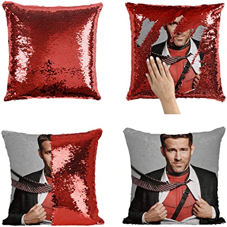 FUNDA ALMOHADA DE LENTEJUELAS ROJAS