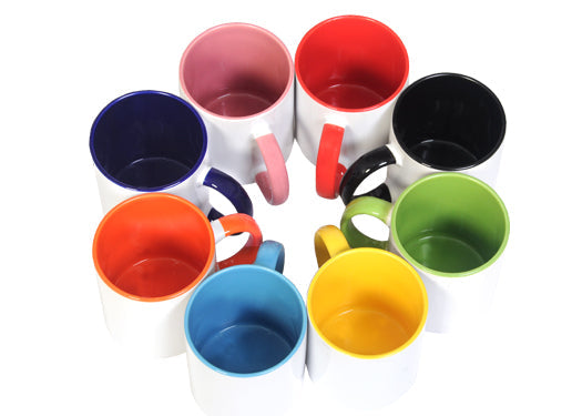 TAZA BLANCA FONDO Y ASA DE COLOR 11oz
