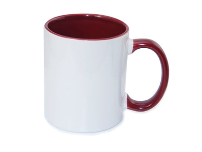 TAZA BLANCA FONDO Y ASA DE COLOR 11oz